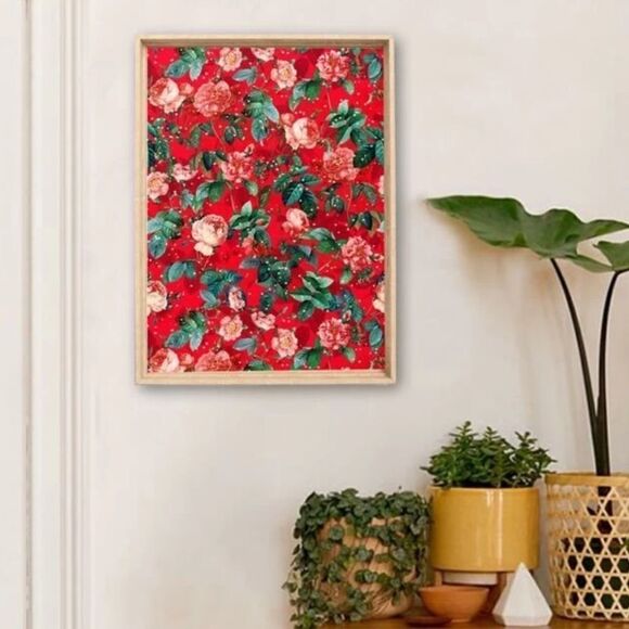 Host Pick! NEW! Urban Outfitters Merry Christmas Floral Canvas Wall Art - Picture 3 of 6